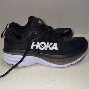 HOKA Men's Bondi 8 Wide Black Size 9.2 E Running Shoes